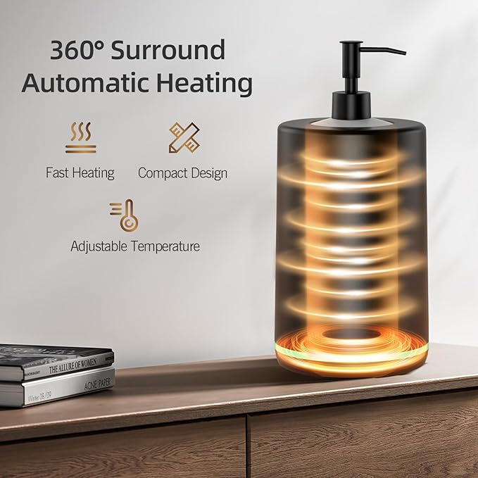 Lotion Warmer, Yofuly Portable Oil Warmer for Massage, Heated Lotion Dispenser Device with Gua Sha Roller Kit, Electric Massage Oil Digital Heater for Home and Salon Use, Black - Bloomnest