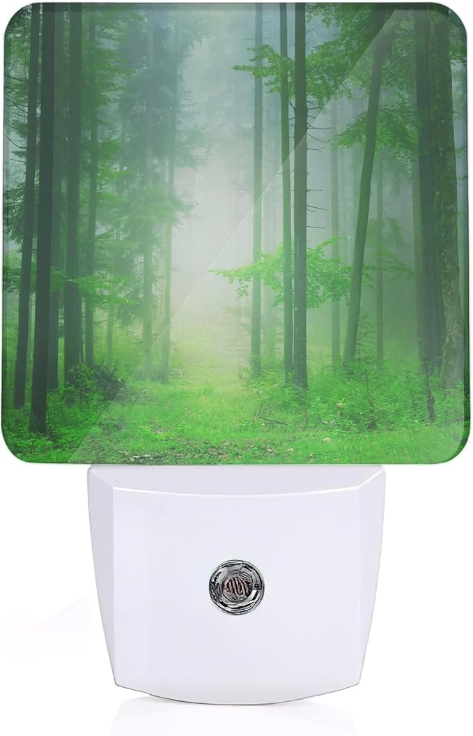Misty Forest Night Light, Fantasy Green Tree Night Lights Plug Into Wall with Dusk to Dawn Sensor Wall Lamp, Nightlights for Bedroom, Bathroom, Hallway, Kitchen, Gifts Ideal for Girls Women - Bloomnest