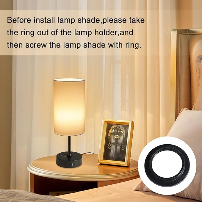 Unicozin Table Lamp,3 CCT 3000K/4500K/6500K & RGB Color Changing,Stepless Dimmable Touch Control Bedside Lamp for Reading,Ambience Nightstand Light for Home Decor Party,White Shade - Bloomnest