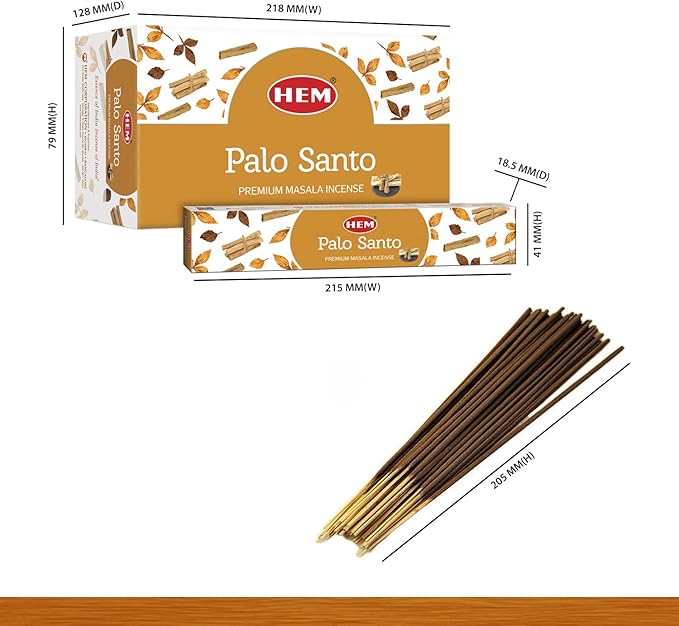 Hem Palo Santo Masala Incense Sticks | Smudge Healing Incense | Natural Fragrance of Sandalwood for Positivity | for Stress Relief & Cleansing | Gift Set - Pack of 12 (15 GMS Each) HEM