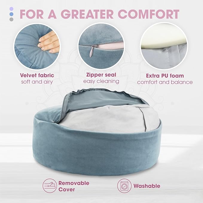 Yes4All Meditation Cushion, Floor Pillow Foam Zafu Buckwheat, Mandala Pattern Yoga Meditation Bolster Pillows, Floor Cushions - Bloomnest