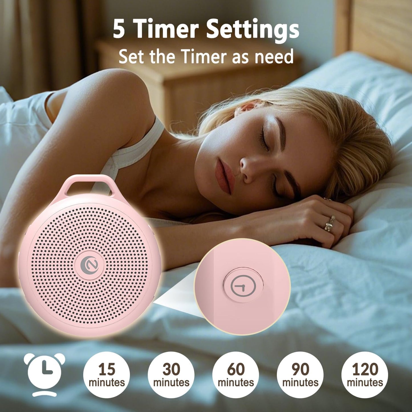 Portable White Noise Sleep Sound Machine for Home and Travel. Perfect for Your Sleeping Baby with a dimmable Night Light and Long Battery Life. Baby Essential Adult/Child Lock Feature.