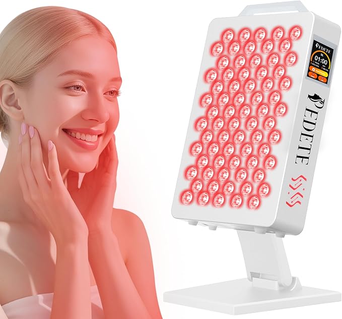Red Light Therapy for Face & Body, 630nm 660nm 810nm 850nm and 940nm 5 Wavelengths Near Infrared Light Therapy Panel, 70 Dual Chip LEDs Red Light Therapy Device for Skin Care, Sleep, Pain Relief. T70Z PedeteLLC