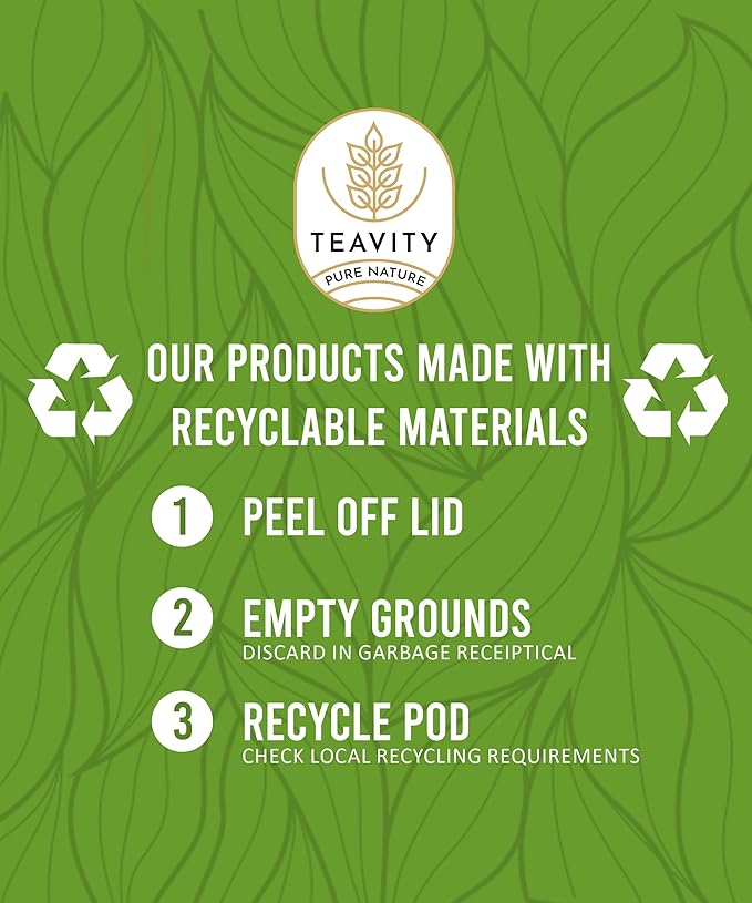 Organic Green Tea Pods for Keurig - Unsweetened Green Tea for K Cup Machines by Teavity (36 Tea Pods) - Bloomnest