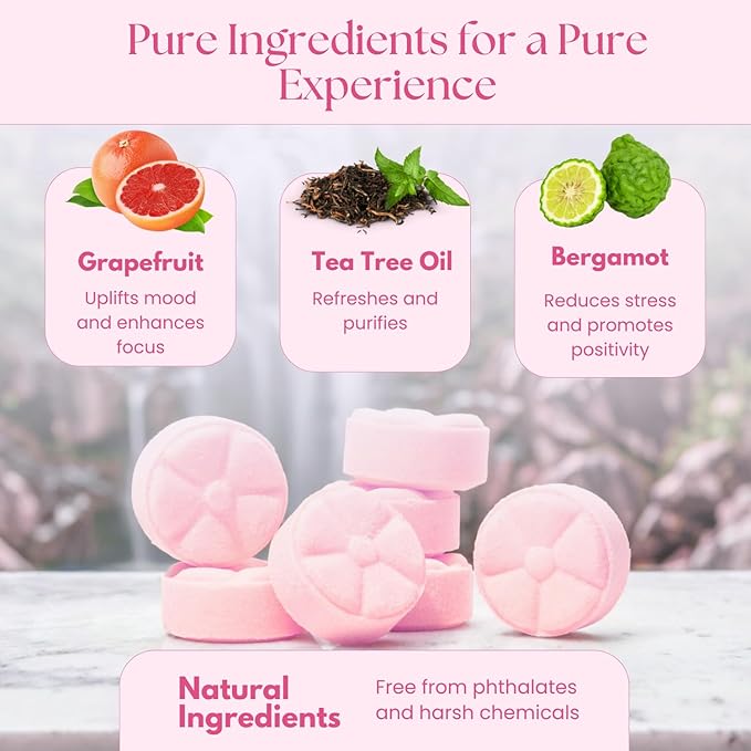 TLG Revitalize Shower Steamers Aromatherapy 7 Pack – USA Made with Menthol, Grapefruit, Bergamot & Tea Tree Essential Oils – Long-Lasting Citrus Shower Bombs – Gift for Men & Women - Bloomnest