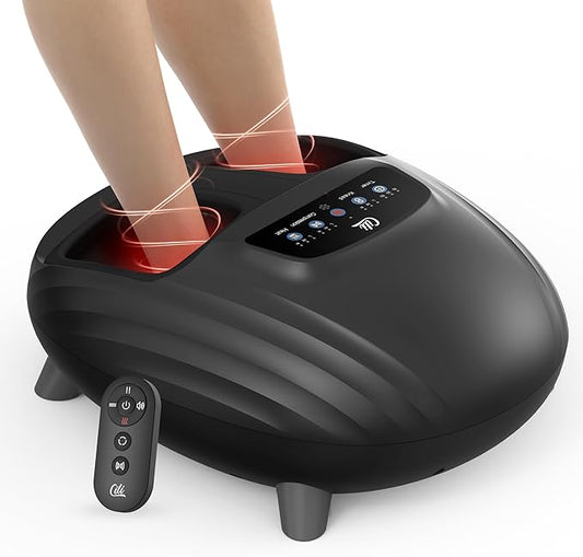 CILI Shiatsu Foot Massager with Heat and Compression, Knead Rolling Feet Massager for Neuropathy, Plantar Fasciitis, Remote Control, Up to Men Size 14", Christmas Gifts for Men Women - Bloomnest