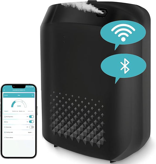 WiFi Smart Scent Air Machine for Home, App Control Waterless Essential Oil Diffuser, 1500 Sq.Ft Cold Air Diffusion System, 400ml Hotel Collection Diffuser for Large Room, Office (Black) - Bloomnest