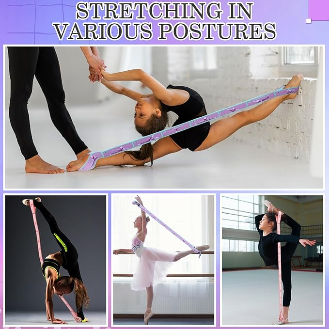 Stretch Strap for Kids Elastic Gymnastics Stretching Ballet Dance Band with 8 Loops Adjustable Exercise Training Resistance Strap for Children Stuff Pilates Latin Yoga Equipment - Bloomnest