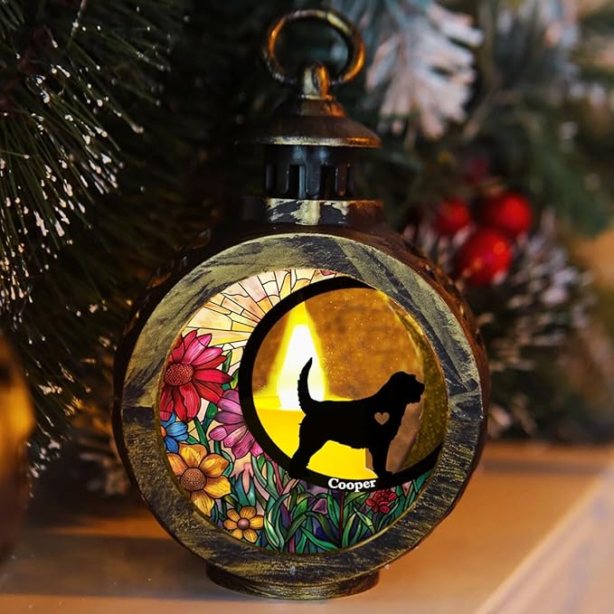 WRAPPINESS Do Not Cry Because It is Over - Personalized Custom Christmas Lantern, Memorial Lantern for Loss of Dog, Deepest Sympathy Gift for Pet Loss, Hardest Goodbye Dog Remembrance Gift (A01) - Bloomnest