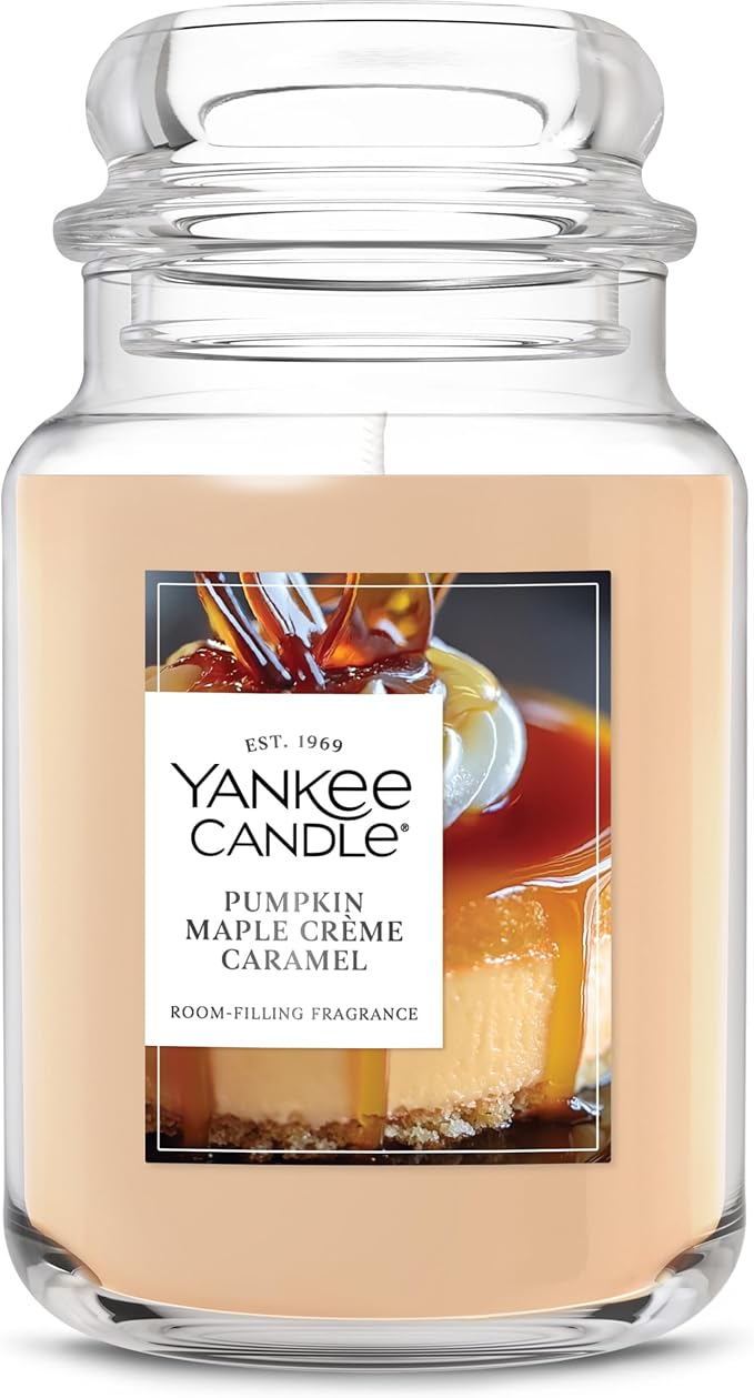 Yankee Candle Pumpkin Maple Crème Caramel, Fall Scented Candle, 22oz Large Jar with up to 150 Hour Burn Time - Bloomnest