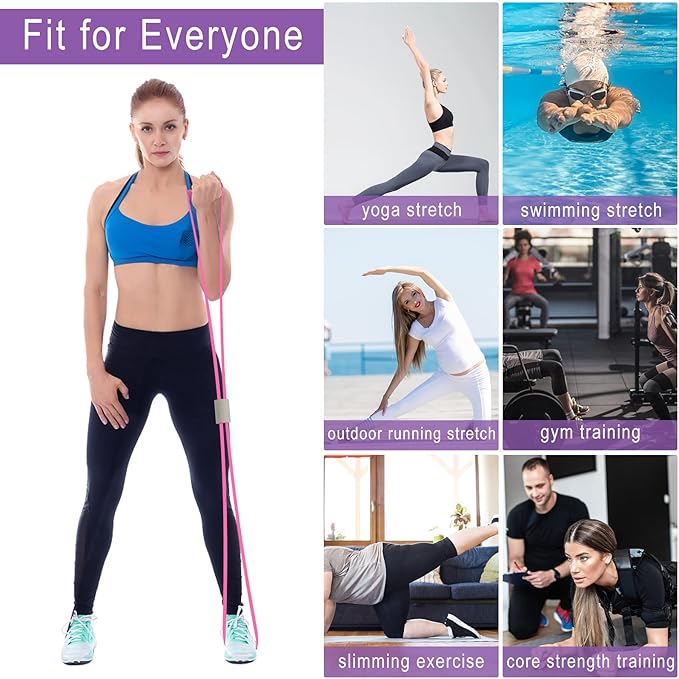 FYY Figure 8 Resistance Bands, Yoga Resistance Band Stretch Fitness Band, Pull Rope, Chest Arm and Shoulder Stretch Bands Exercise Equipment for Home Workout, Physical Therapy, Strength Training - Bloomnest