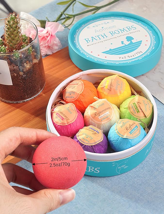 Aofmee Bath Bombs, 14 Bath Bombs for Women, Handmade Bathbombs for Kids Girls, Mothers Day Gifts for Mom, Spa Relaxation Gift for Her, Birthday Valentines Christmas Gifts for Women Who Have Everything - Bloomnest
