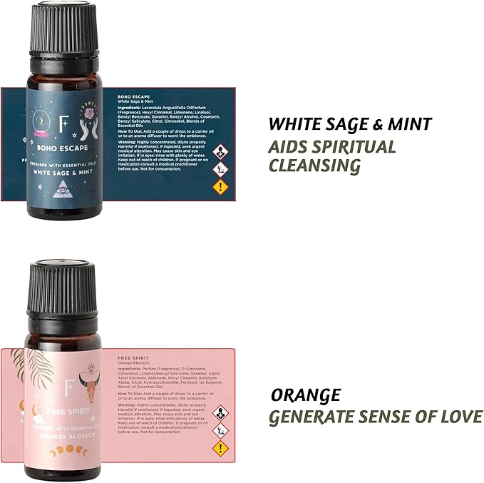 Folkulture Essential Oils for Diffuser Oil | Set of 6 Fragrance Oil or Diffuser Oils Scents for Home | Diffuser Essential Oil | Fragrance Oil for Diffusers- White Sage, Cedarwood - Bloomnest