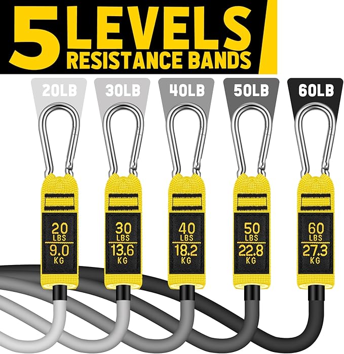 WALITO Resistance Bands Set - Exercise Bands with Handles, Door Anchor, Legs Ankle Straps, for Heavy Resistance Training, Physical Therapy, Muscle Training, Yoga, Home Workouts, Gym - Bloomnest