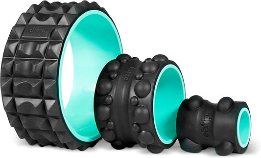 Chirp Wheel XR 3P Massage Roller Set - 10” Acupressure, 6” Knot-Kneading Thumb, 4” Neck & Headache Tension Relief, High Density Foam Massage Rollers for Back & Neck Pain, 500lbs Capacity, Mint - Bloomnest
