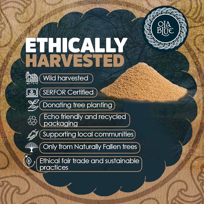 Palo Santo Powder 4oz Natural and Sustainable from Peru Incense Powder for Smudging, Energy Cleansing, Meditation - sustainably Harvested Aromatic Resin Organic Incense OLABLUE