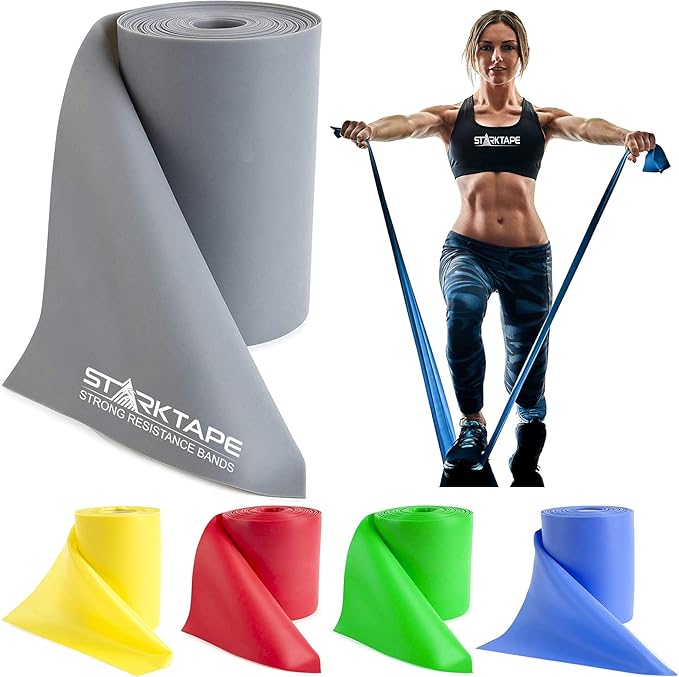Resistance Bands Professional 8,16, 25, 50 Yards Bulk Rolls. Latex-Free Elastic Physical Therapy Band. No Scent, No Powder - Perfect for Home Exercise, Yoga, Pilates, Gym, Rehab, Workout - Bloomnest