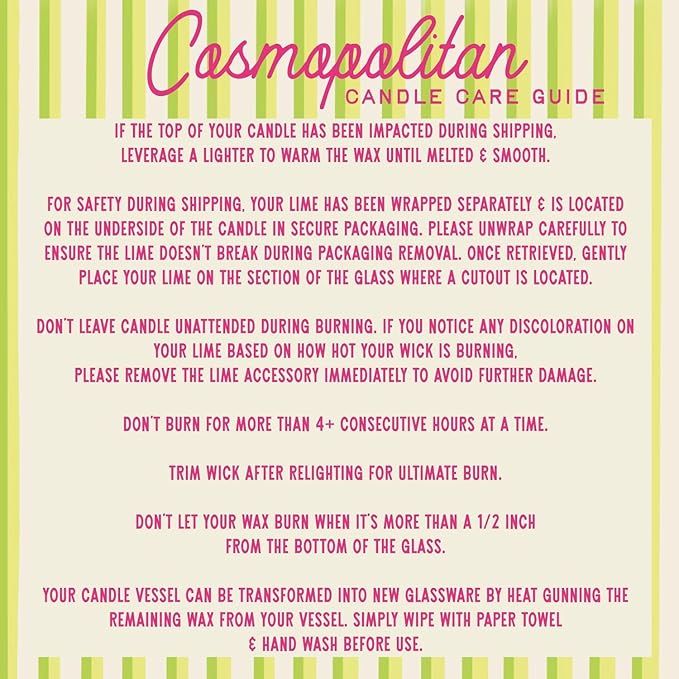 Cosmopolitan Cocktail Candle, 40+ Hour Long-Lasting Burn Handcrafted Decorative Candles for Home Scented, Pink Candle Bar Cart Accessories, Pink Room Decor - Bloomnest