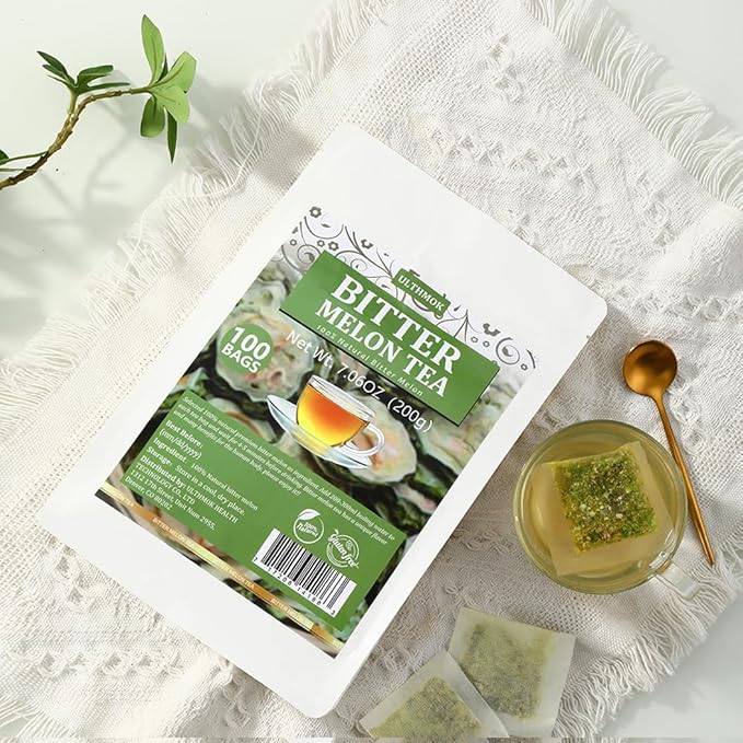 Premium 100 Bitter Melon Tea Bags, Made with 100% Pure Natural Bitter Melon, No Additives & Caffeine Free & No Sugar Added. - Bloomnest