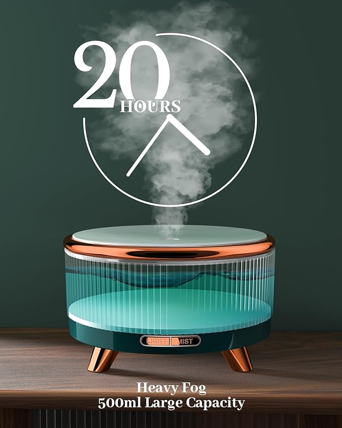 Essential Oil Diffuser for Home, Diffusers for Essential Oils Large Room, 500ml Aromatherapy Diffuser, 7 Colors Changed - Bloomnest