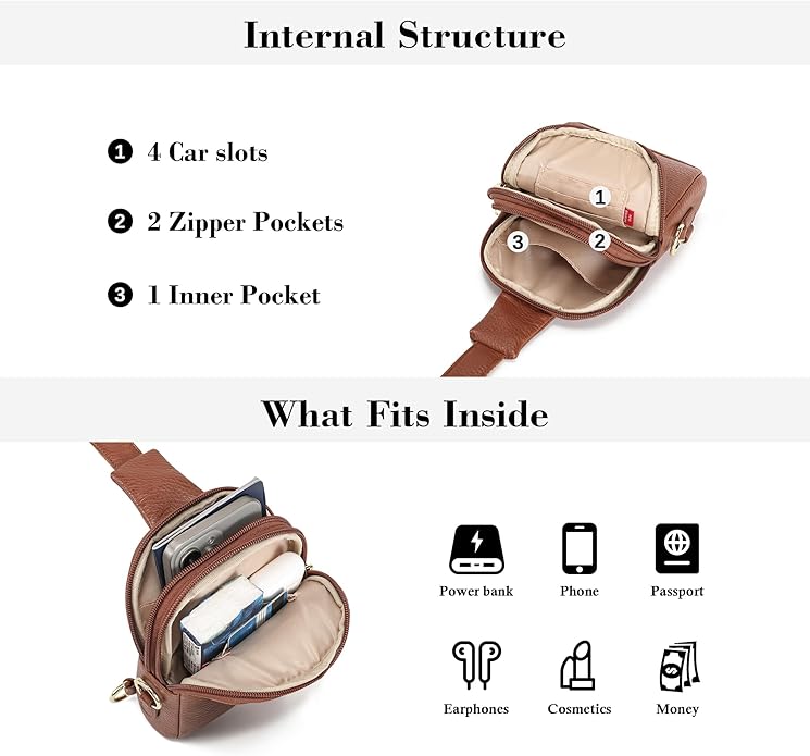 INICAT Small Sling Bag for Women Everyday & Travel Crossbody Bags Lightweight Cross Body Purses Vegan Leather - Bloomnest