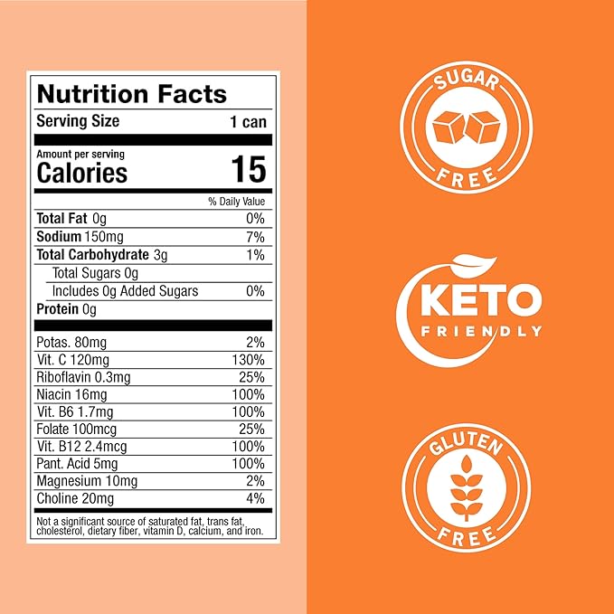 ZOA Zero Sugar Energy Drinks, Wild Orange - Sugar Free with Electrolytes, Healthy Vitamin C, Amino Acids, Essential B-Vitamins, and Caffeine from Green Tea - 16 Fl Oz (12-Pack) - Bloomnest