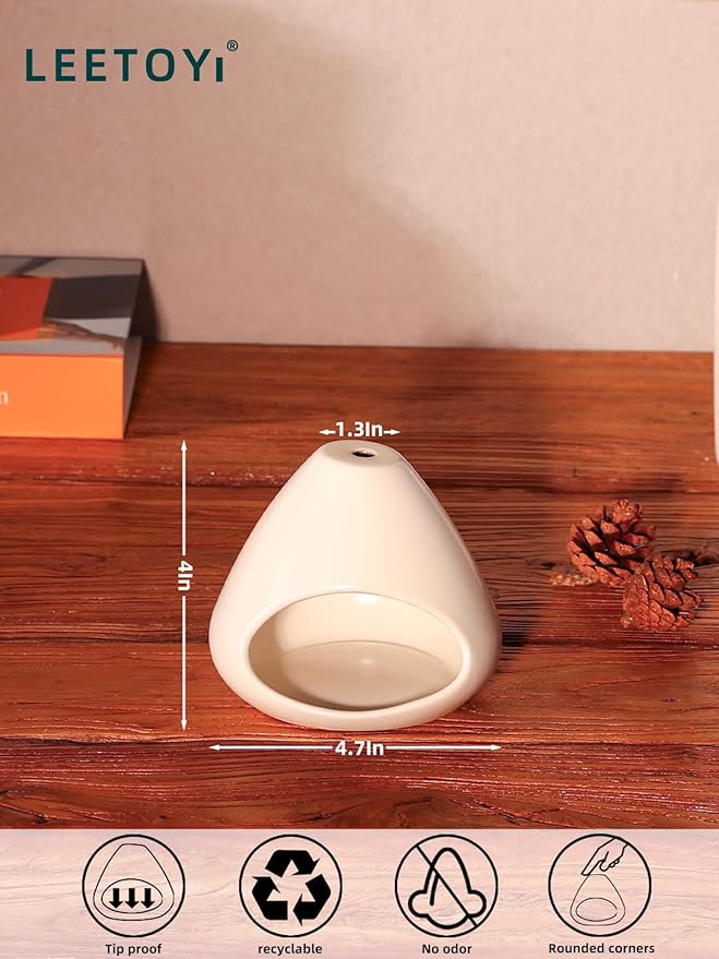 Ceramic Palo Santo Holder - Modern Incense Burner for Meditation,Yoga and Energy Cleansing - Wood Sticks Dish, Cone Burner - Inspired Home Decor Gift (White) LEETOYI