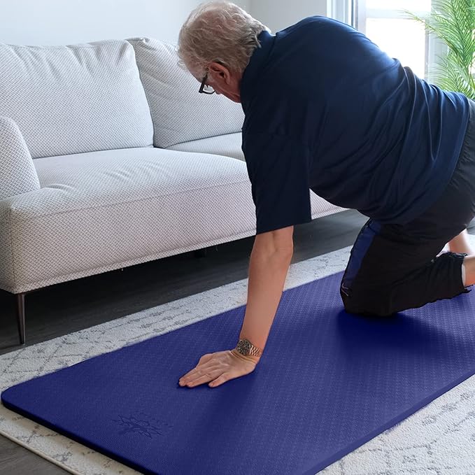 Hatha Yoga 4/5 inch TPE Yoga Mat Fitness & Exercise Mats Large Size 72"L x 32"W Non-Slip Anti-Tear For Women Men - Bloomnest