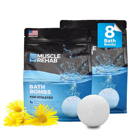 Magnesium Epsom Salt Bath Bombs - Fast-Absorbing Muscle Soak for Post-Workout Recovery - Bath Bombs for Sore Muscles and Pain- Tranquil Foot Soak Bombs - Athletic Recovery Bath - 2 Packs - Bloomnest