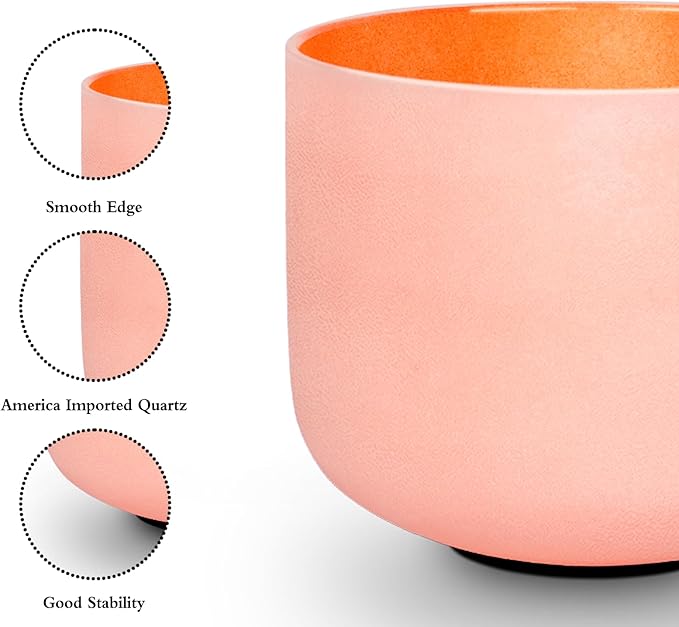 Leize Chakra Tuned 432hz Set of 7 Color Quartz Crystal Singing Bowls 6-12 inch with Heavy Duty Carrying Cases and Singing Bowl Mallets