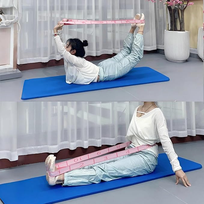 Multi-Loop Stretch Band - Yoga, Pilates, Ballet, and Physical Therapy Stretching Strap for Flexibility, Leg Stretching, and Exercise - Durable Stretching Equipment for Dance and Fitness - Bloomnest