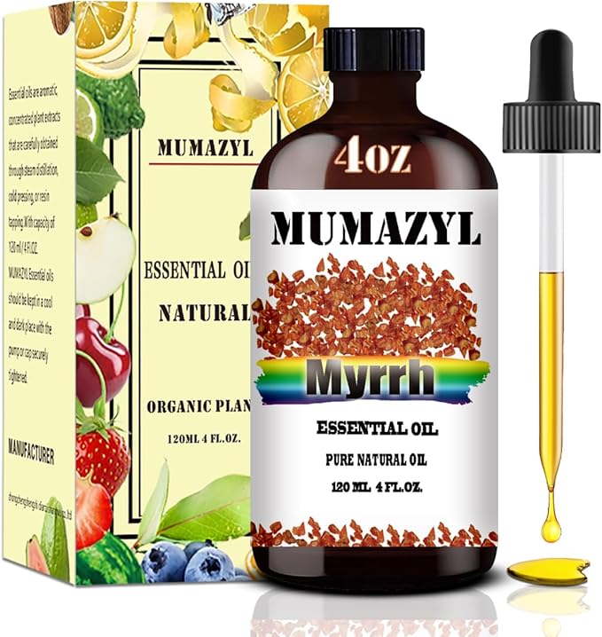 Myrrh Essential Oil, Myrrh Oil 4 Fl Oz 120ML for Diffuser Humidifier Yoga Cleaning DIY Candle Soap Making Essential Oils - Bloomnest