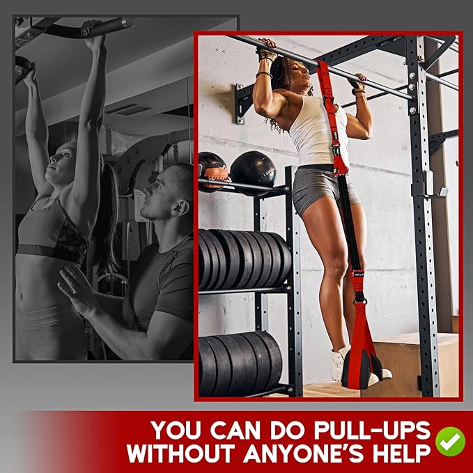 Pull Up Assistance Bands, Adjustable Heavy Duty Resistance Band for Pull Up, 3 Pull Up Bands, Comfortable Fabric Feet/Knee Rest, Assistance Bands for Pull-Up, Home Fitness, Body Stretching - Bloomnest