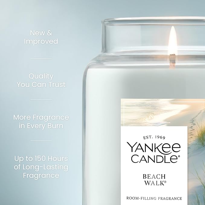 Yankee Candle Beach Walk Scented Candle, 22oz Large Jar with up to 150 Hour Burn Time, Giftable - Bloomnest