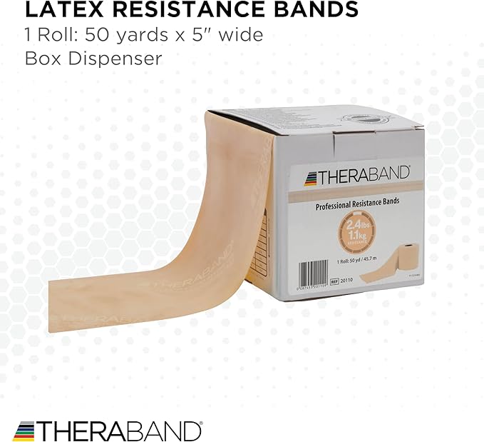 THERABAND Resistance Band, Black, Special Heavy, 50-Yard Roll, Latex Elastic Band for Exercise - Bloomnest