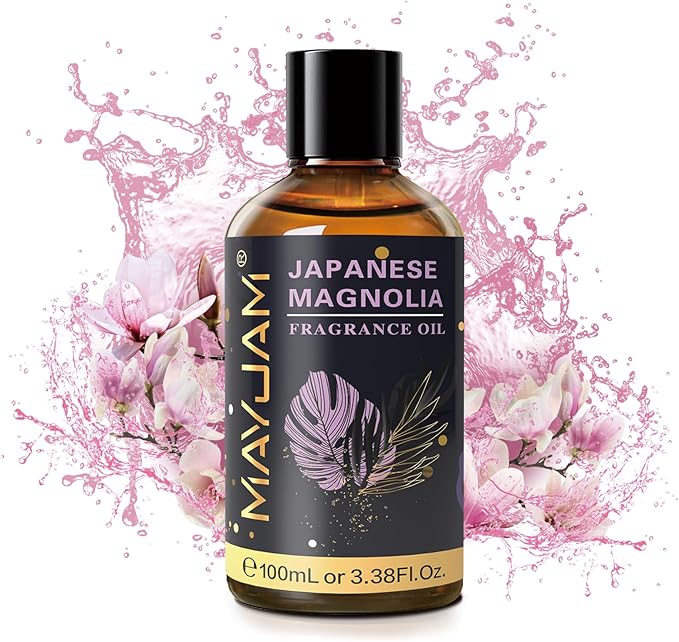MAYJAM 100ML/3.38FL.OZ Japanese Magnolia Fragrance Oils with Glass Dropper, Essential Oils for Diffusers for Home, Long Lasting Scented Oils for Diffusers Soap Candle Making - Bloomnest