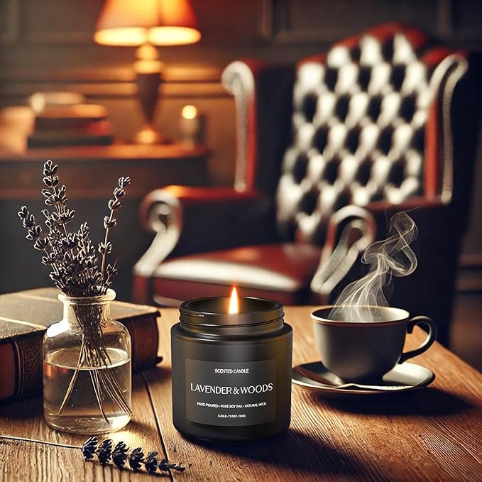 Scented Candles for Men, Soy Candles for Home Scented, Candle Gifts for Men, 2 Pack Aromatherapy Candle Gift Set for Relaxing, Stress Relief & Home Decor - Bloomnest