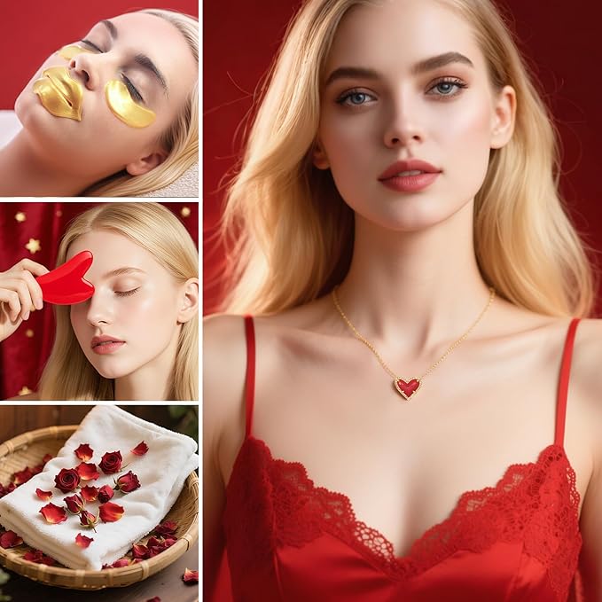 Valentines Day Gifts for Women - 27 Pcs Bath and Body Gifts Basket Set - Rose Spa Gifts Set Skin Care Set for Women, Gift Baskets Set for Mothers Day Mom | Gifts for Birthday, Christmas Gift for Her