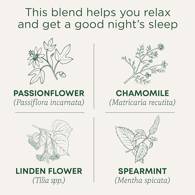 Traditional Medicinals Organic, Nighty Night Tea, Chamomile & Passionflower - Herbal Sleep Aid Teas - Kosher, Non-GMO, Caffeine-Free, Compostable - 16 Tea Bags - Bloomnest