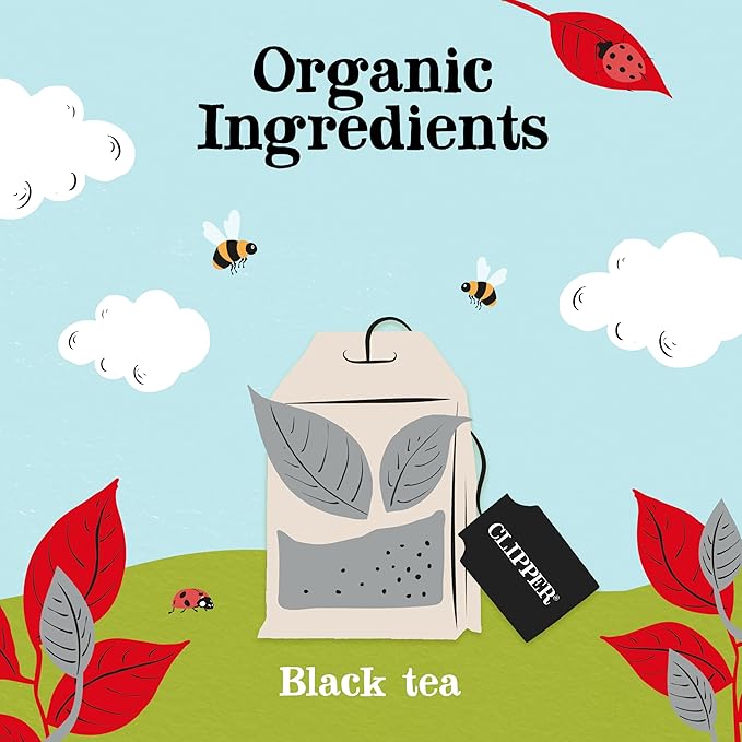 Clipper Tea, English Breakfast Assam Blend, Fairtrade, Organic, Plant-Based, Caffeinated British Tea, 4 Pack, 320 Unbleached Tea Bags - Bloomnest