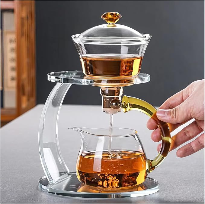 Semi Automatic Tea Set, Lazy Kungfu Tea Set, Lazy Kung Fu Drip Teapot, Magnetic Tea Pot With Magnetic Ball, Heat Resistant Gongfu Glass Teapot Set, Gift For Fathers Day, Thanksgiving Birthdays - Bloomnest