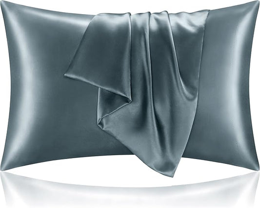 BEDELITE Satin Pillowcase for Hair and Skin, Super Soft and Cooling Similar to Silk Pillow Cases 2 Pack with Envelope Closure, Gift for Women Men(20"x40" King Size, Space Grey) - Bloomnest