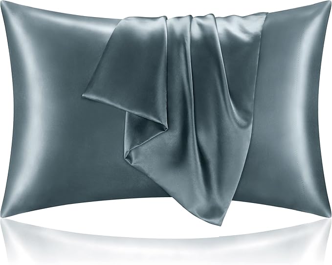 BEDELITE Satin Pillowcase for Hair and Skin, Super Soft and Cooling Similar to Silk Pillow Cases 2 Pack with Envelope Closure, Gift for Women Men(20"x36" King Size, Space Grey) - Bloomnest