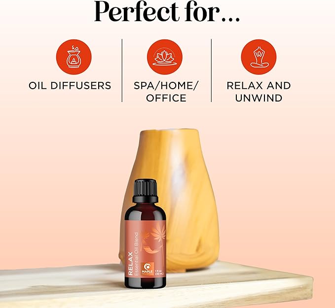 Relaxing Essential Oil Blend for Diffuser - Aromatherapy Blend of Essential Oils for Diffusers for Home and Travel Stress Support with Lavender Geranium Roman Chamomile and Ylang Ylang Diffuser Oils - Bloomnest
