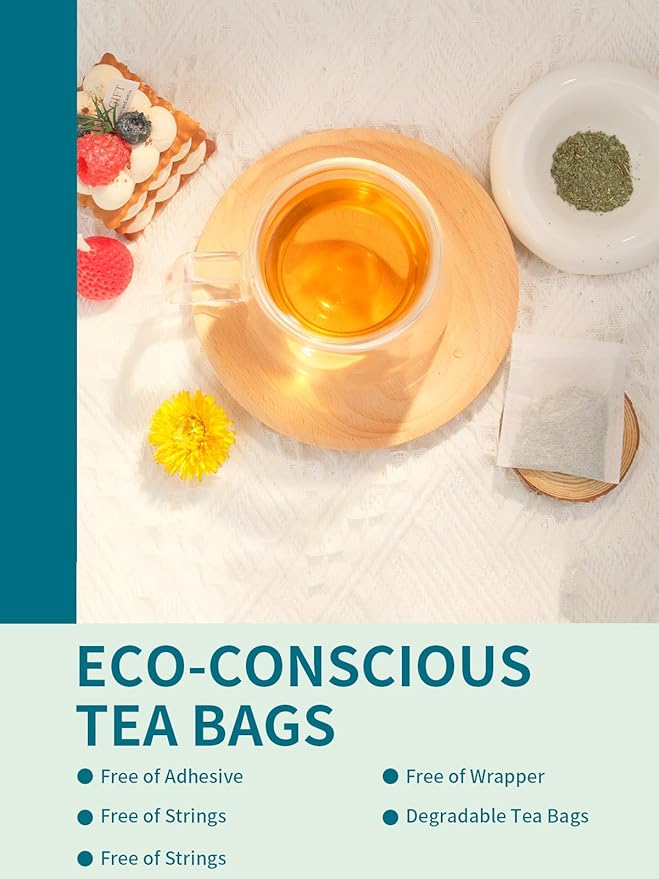 TeeLux Lemon Balm Tea Bags, Pure & Natural Lemon Balm Herbal Tea, Lemony & Citrusy Flavor, Caffeine Free, 100 Count - Bloomnest