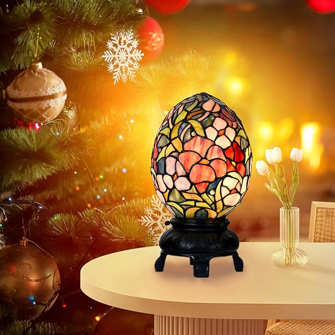Egg Lamp - 12" H - Stained Glass Lamp - Unique Lamps - Tiffany Lamp Style (Egg lamp) - Bloomnest