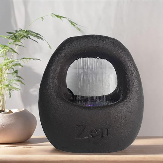 Zen Waterfall Fountain Indoor – Small Indoor Water Fountains with Relaxing Waterfall Feature, Decorative Water Fall Fountain for Home & Office - Bloomnest