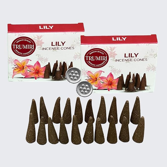 Lily Incense Cones - Dual Pack of 10 - Scented Cone Incense TRUMIRI