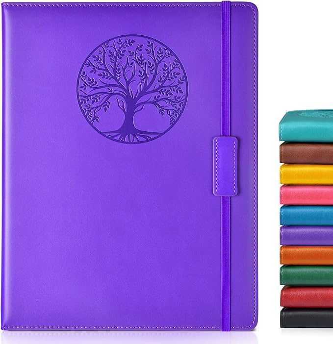 Lined Journal Notebook for Women Men,256 Pages A4 Large Hardcover Leather Journals for Writing,Travel,Business,Work,School,College Ruled Notebooks for Note Taking, Diary Notepad 8.6"×11" - Bloomnest