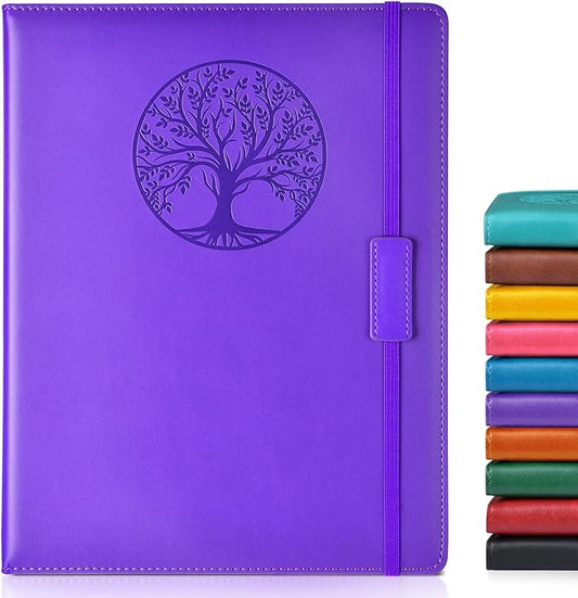 Lined Journal Notebook for Women Men,256 Pages A4 Large Hardcover Leather Journals for Writing,Travel,Business,Work,School,College Ruled Notebooks for Note Taking, Diary Notepad 8.6"×11" - Bloomnest